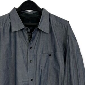 Marc Ecko Cut & Sew Men's XXL Flip Cuff Button Up Long Sleeve Shirt‎ Blue *read